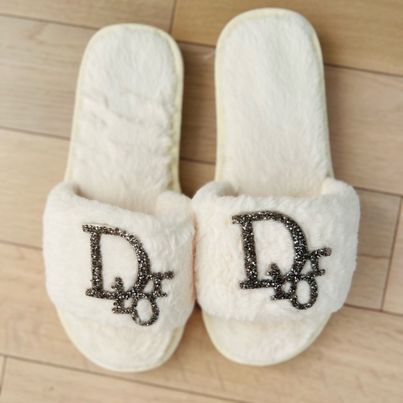 Dior Shoes - Spa Christian Dior slippers  faux fur sz 40
